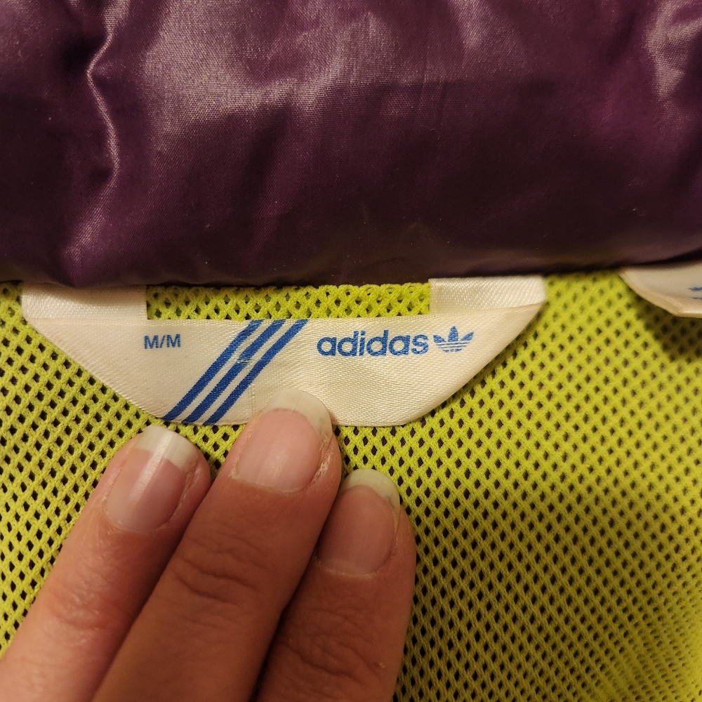 Y2K Adidas Originals Colorblock Windbreaker Jacket Mens M Burgundy Blue - Picture 7 of 16